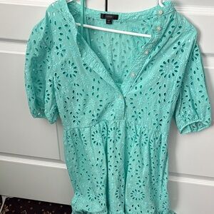 J crew Turquoise Eyelet dress